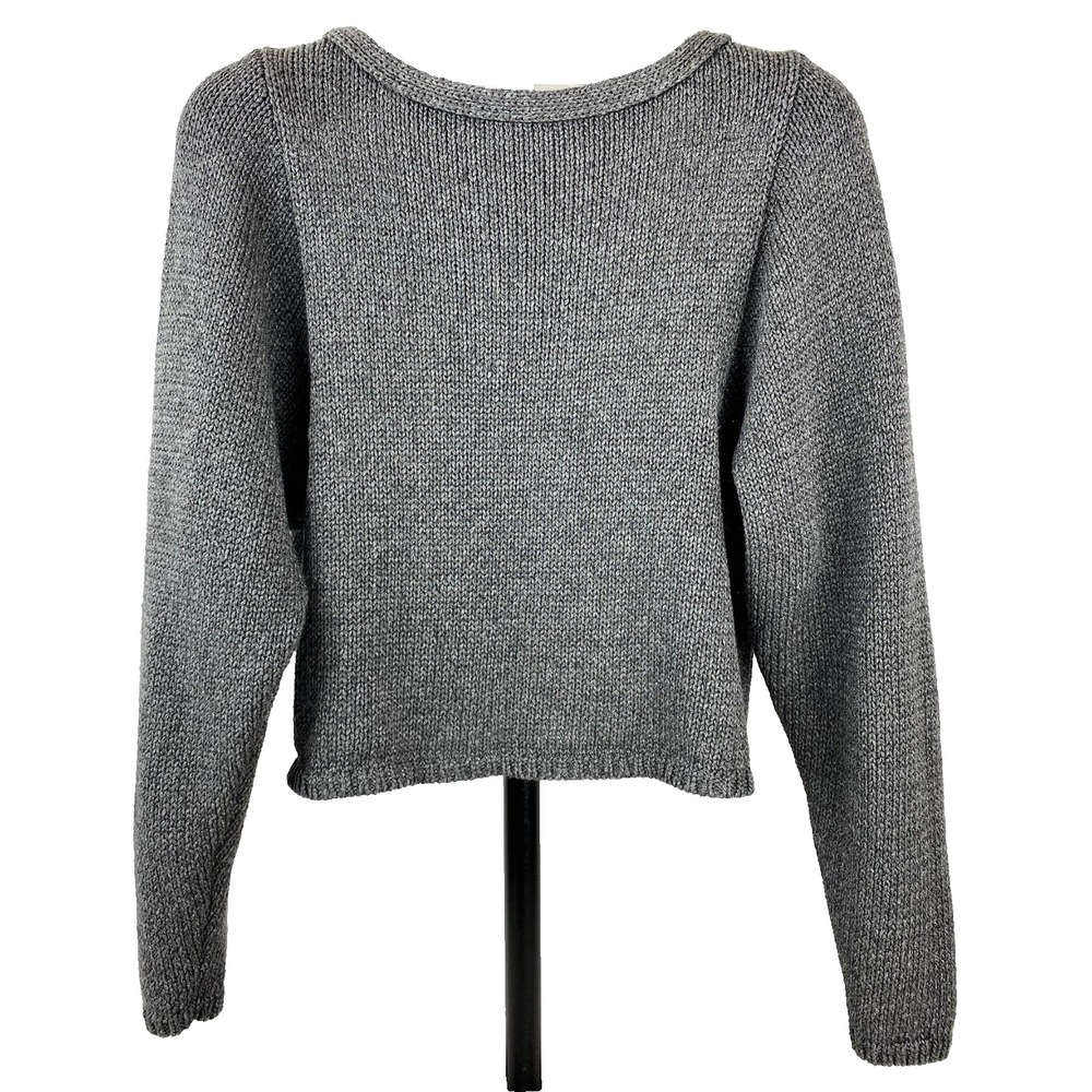 Valette Long Sleeve Sweater Women's S Overlap Back Pullover Top Cable Knit